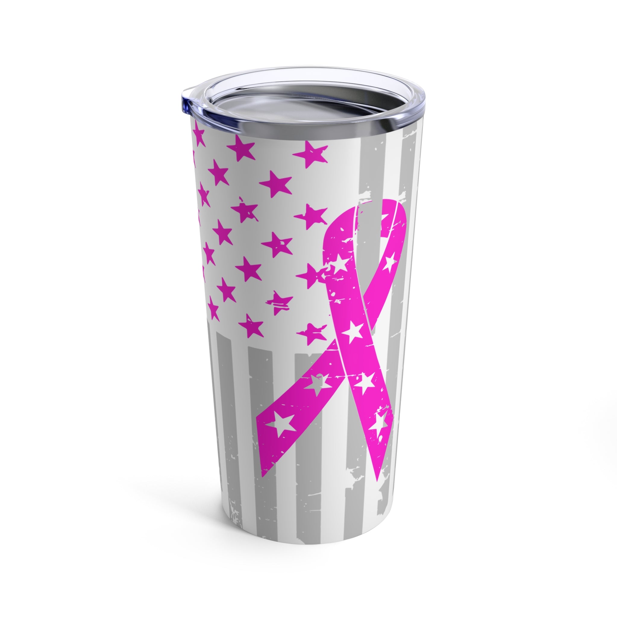 Pink + Grey Ribbon Flag