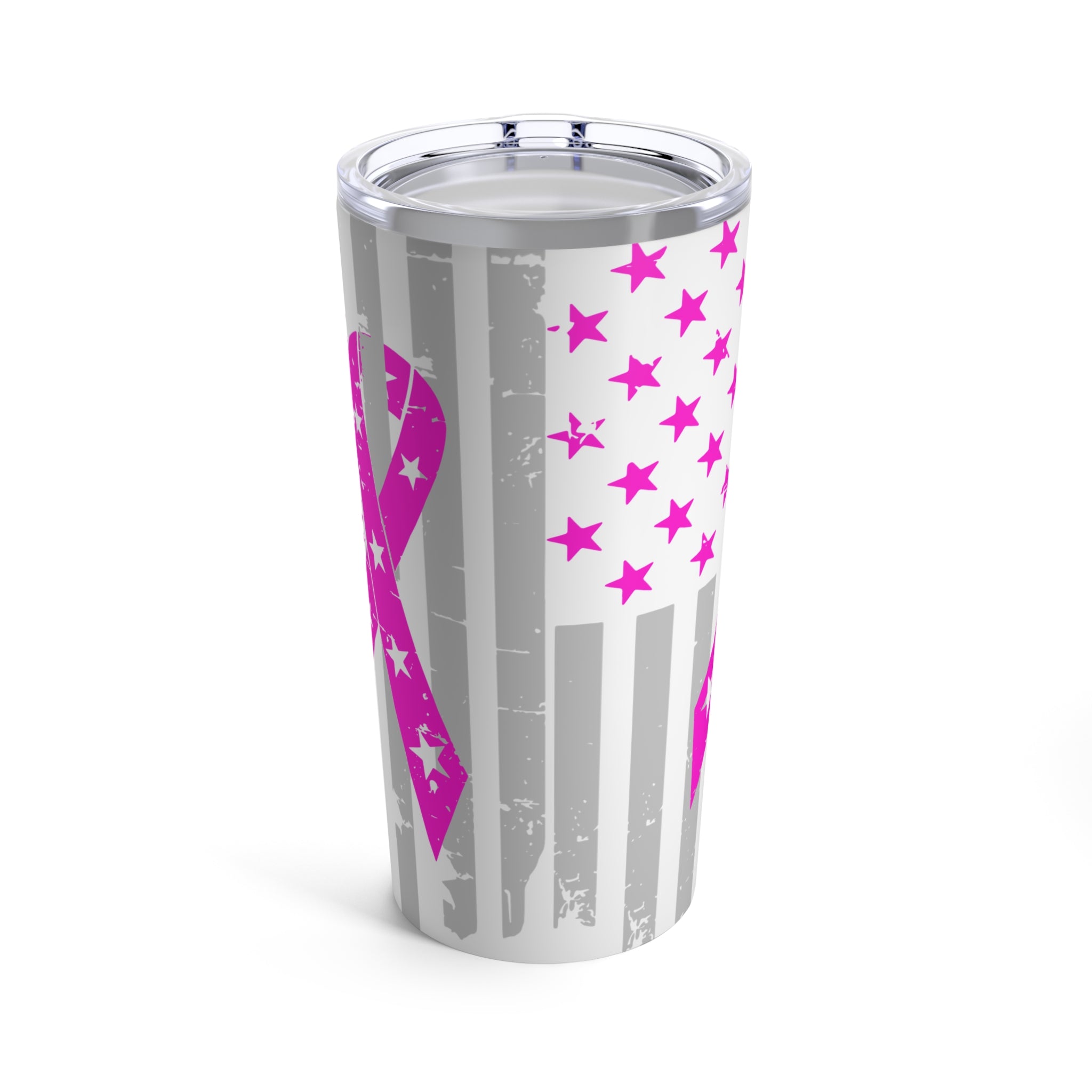 Pink + Grey Ribbon Flag