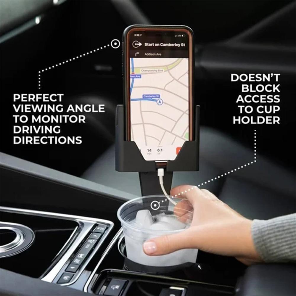 2in1 Adjustable Phone Cup Holder