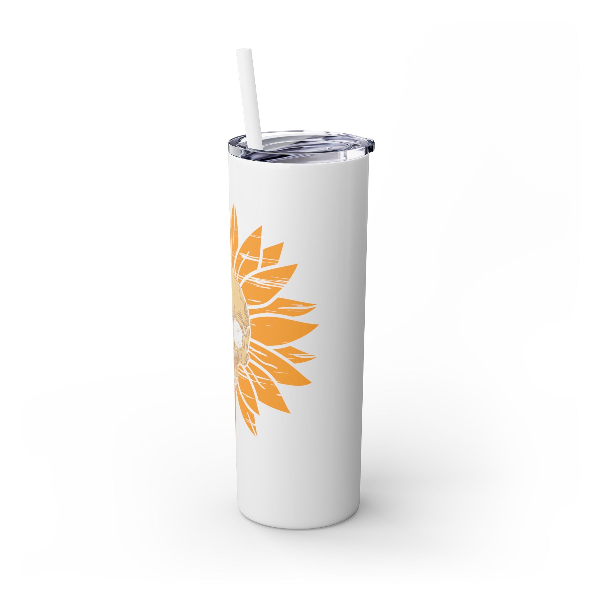 Skeleton Flower Tumbler w/ Straw