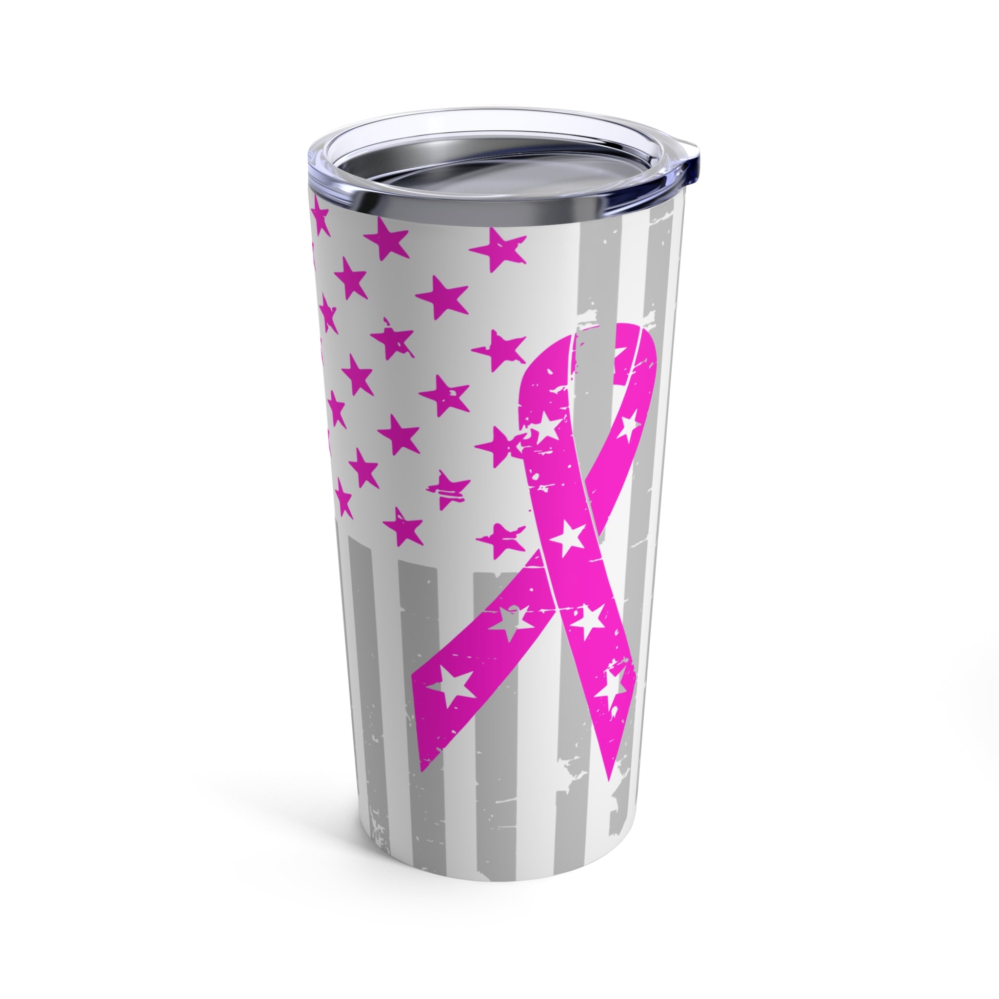 Pink + Grey Ribbon Flag